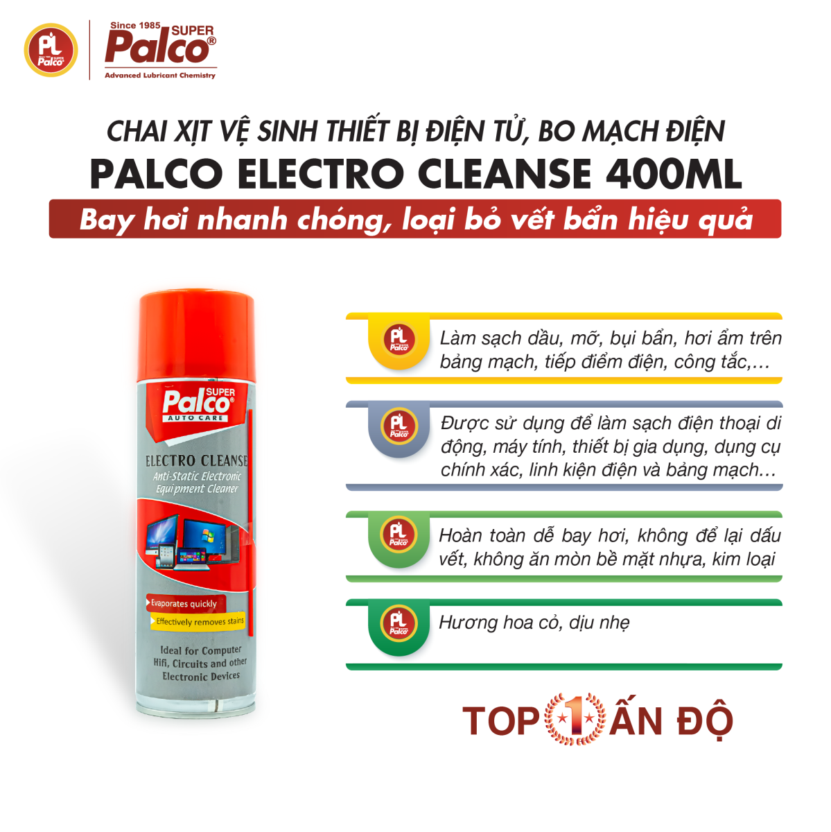 Vệ sinh bo mạch điện, thiết bị điện tử Palco Electro Cleanse